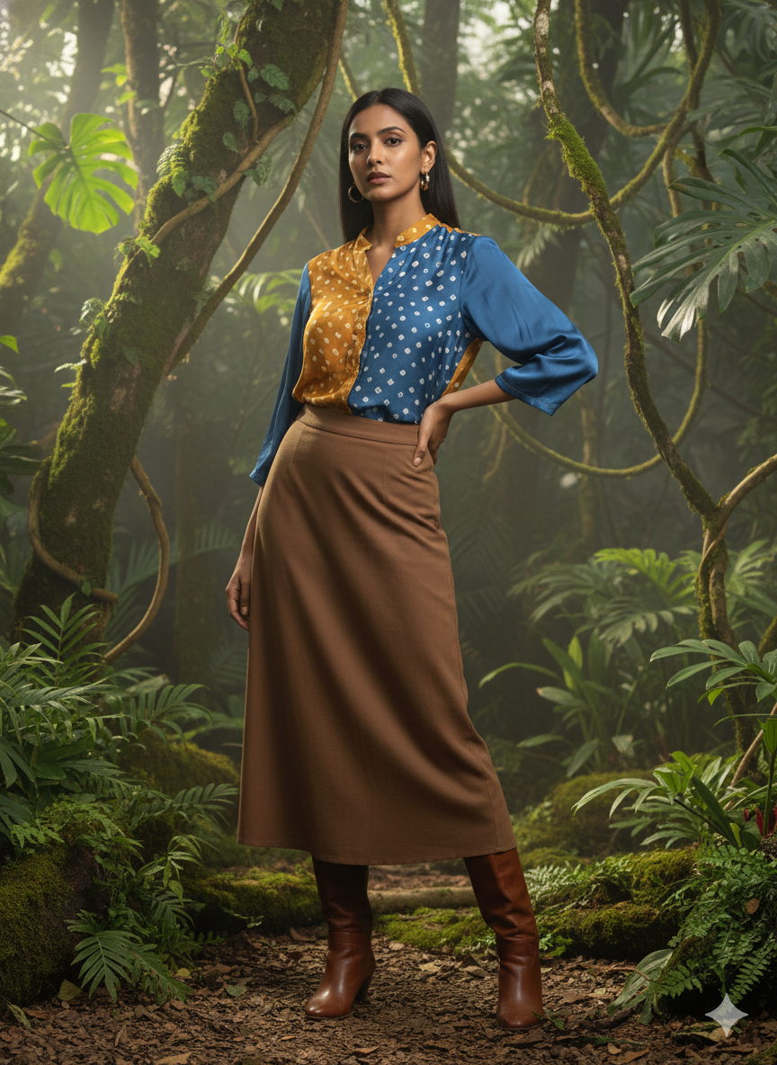 Kutchi Hand done Bandhani  Modal Shirt