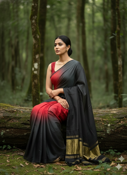Dual tone modal silk saree with lagdi
