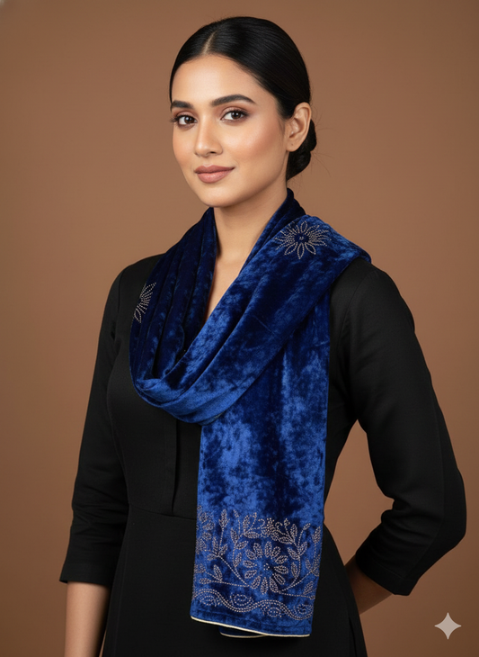 Velvet hand embroidered  Stole