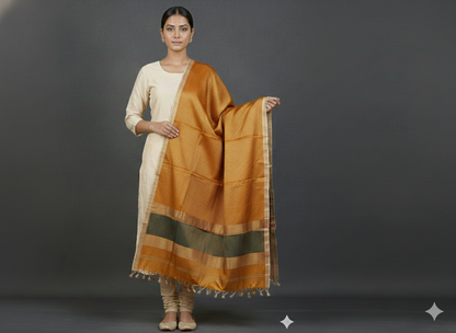 Handwoven tissue Maheshwari dupatta