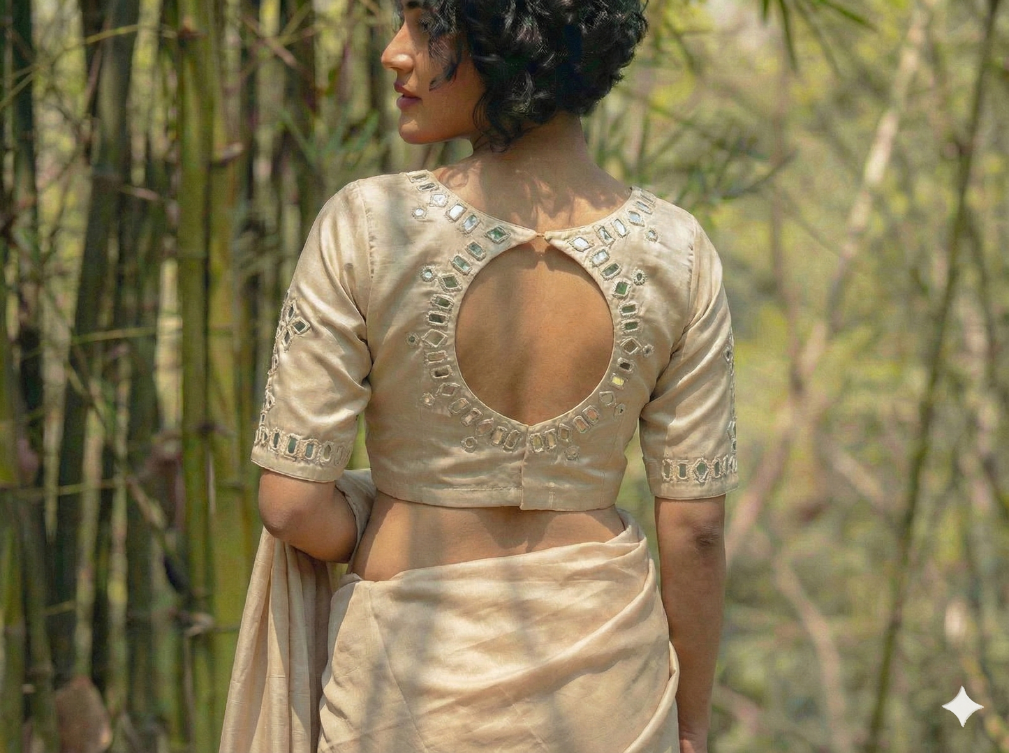 Mashru mirror work blouse