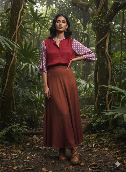 Kutchi Hand done Bandhani  Modal Shirt