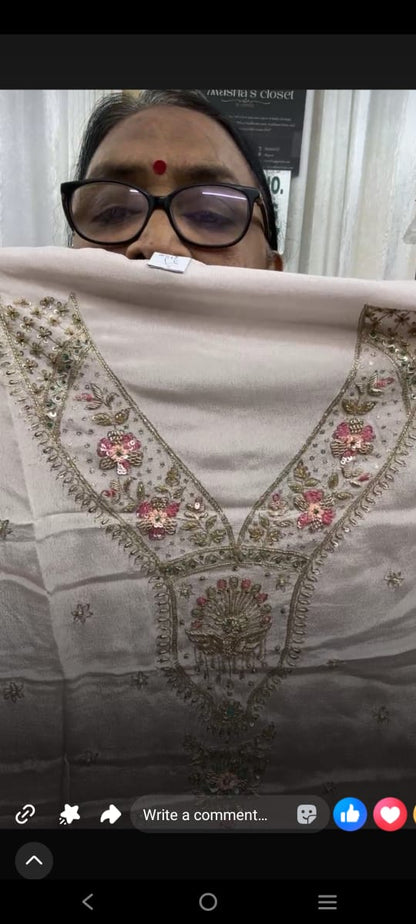 Chhifon Benarsi suit with fabric plain