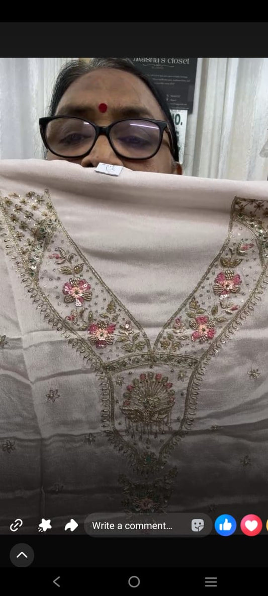 Chhifon Benarsi suit with fabric plain