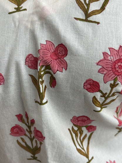 Pure cotton hand blocked summer short Kurtis