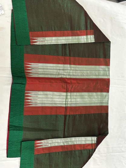 SEMI STITCHED  KHUN SILK COTTON BLOUSE PIECE ( can be stitched upto 50 size )