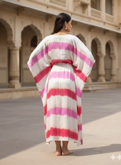 Modal Silk Kaftan Kutchi Hand Embroidered Mirror work