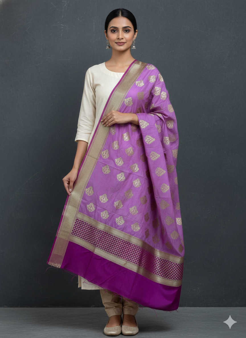 Cotton Silk Blend Banarsi Dupatta