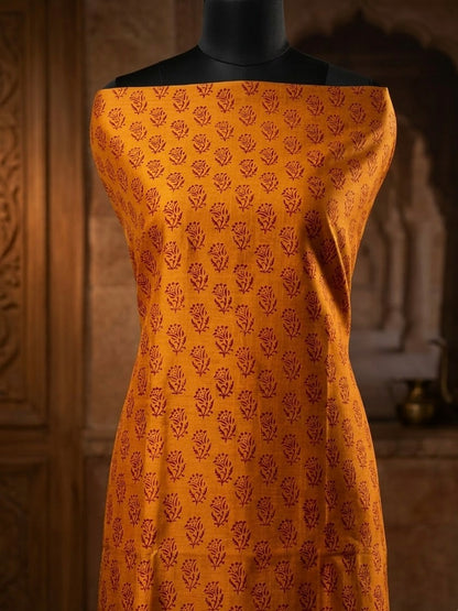 3pc Maheshwari Silk Bagh handblock Dress Material