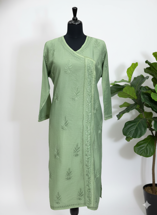 Chanderi Chikankari Kurti with inner