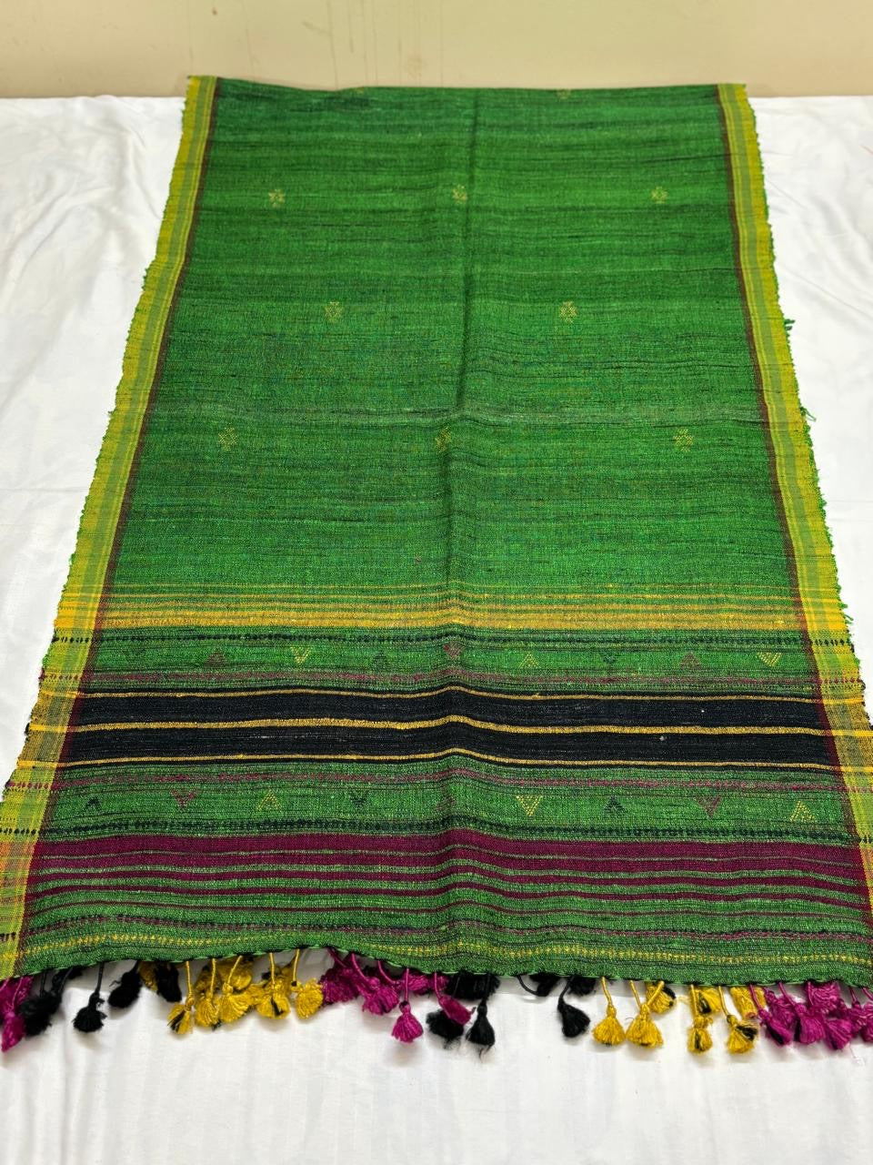 Handwoven woollen  pure tussar and wool kutch weaving stole