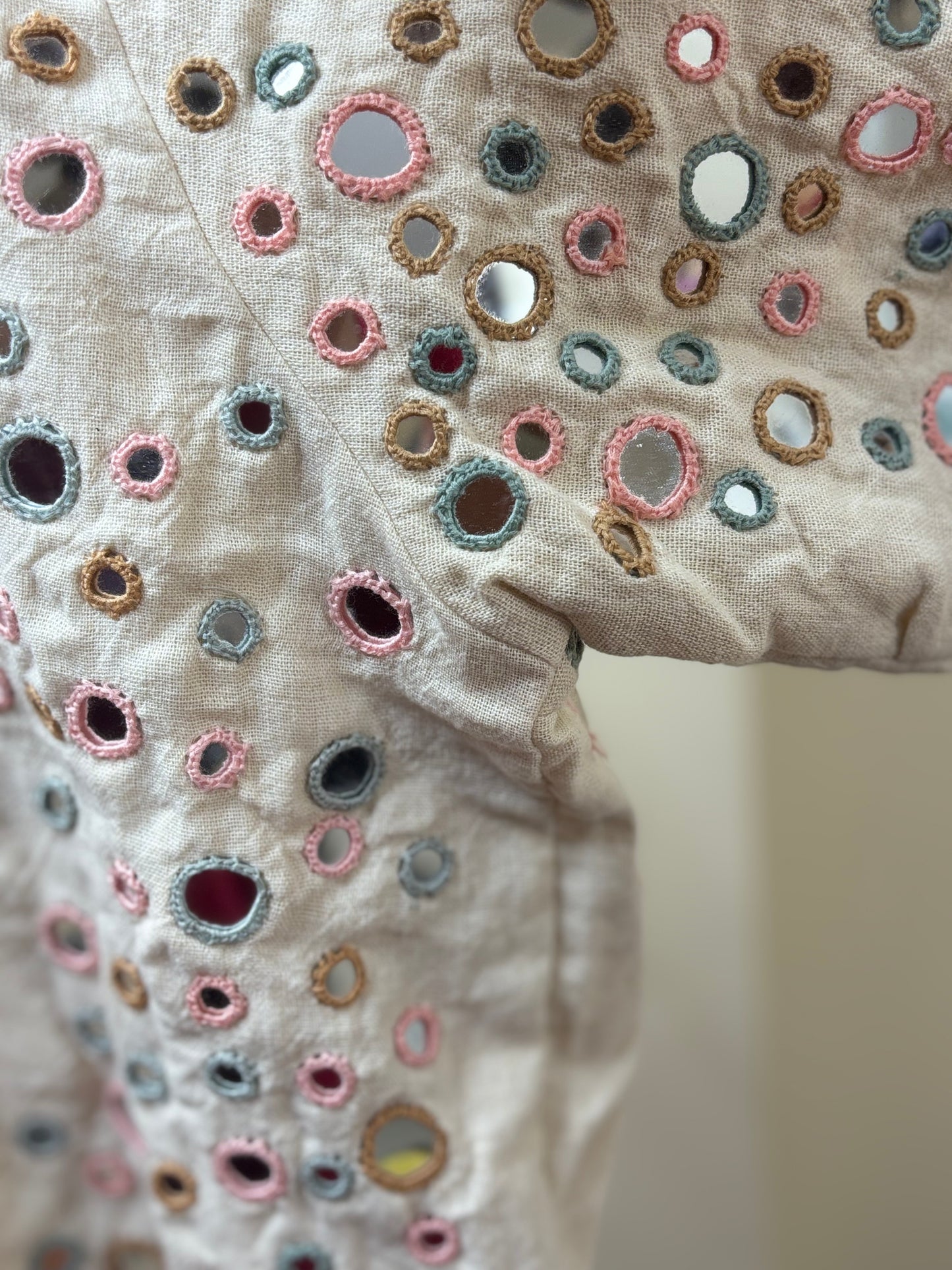 Off white -KUTCH MIRROR WORK KALA COTTON BLOUSE