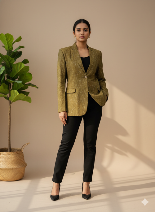 Single breasted ikkat blazer