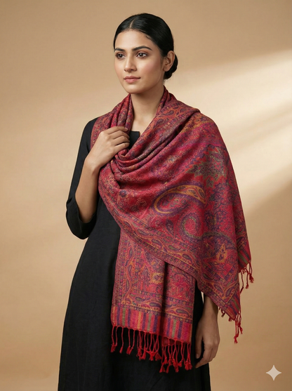 Kani silk jamawar weave stoles