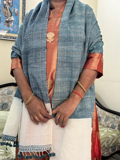 MERINO KUTCH WOOLLEN SHAWL DUAL  TONE