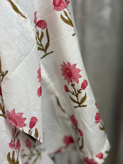 Pure cotton hand blocked summer short Kurtis