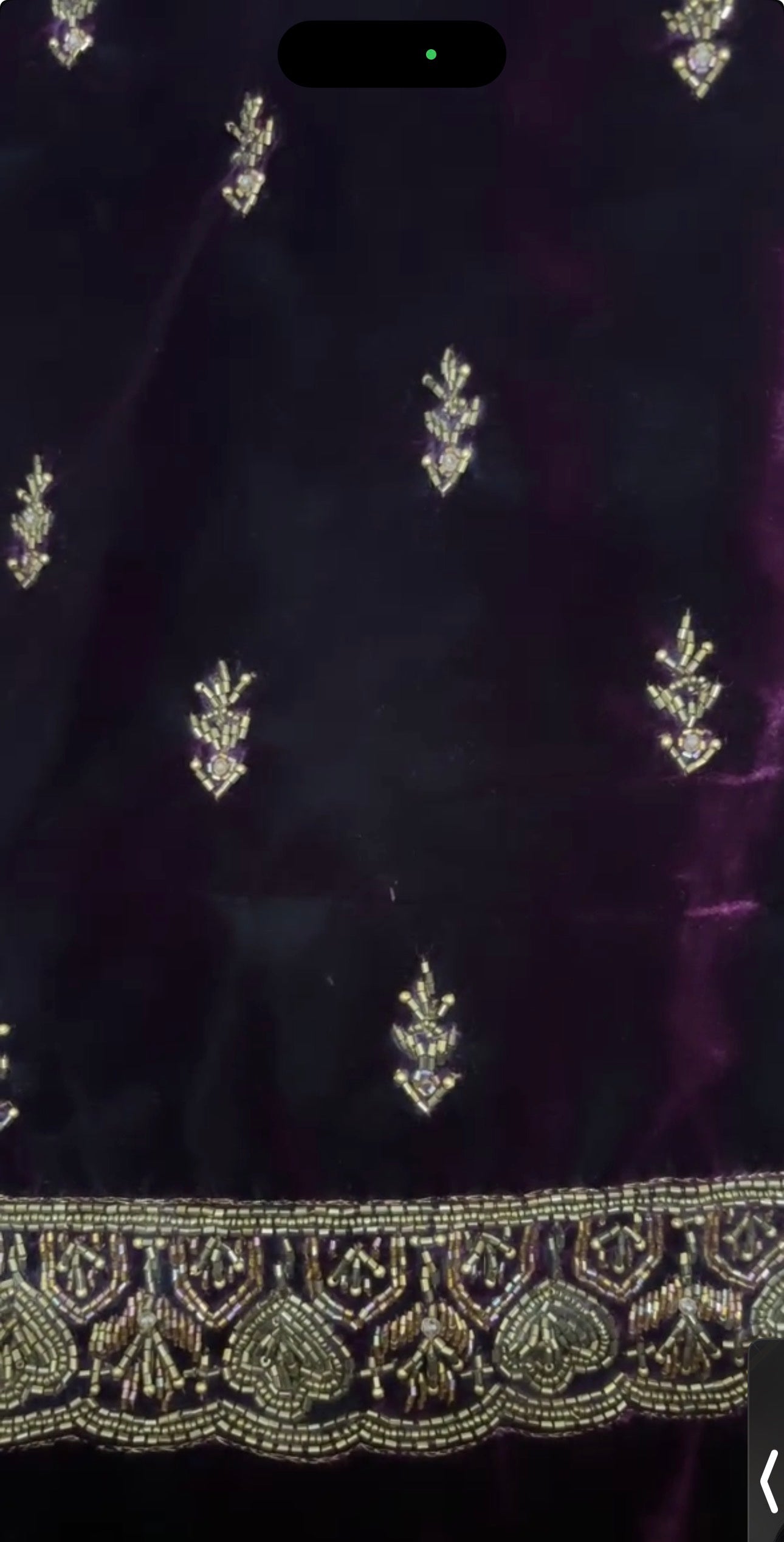 Velvet silk  hand embroidered 2 pc unstitched suits