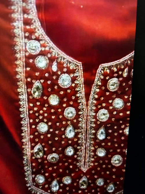 Sindoori Velvet hand embroidered suits