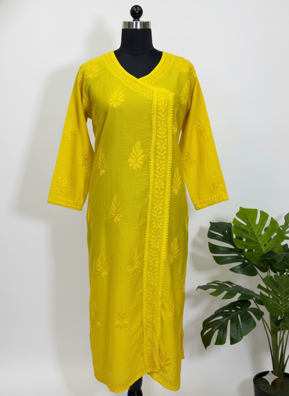 Chanderi Chikankari Kurti with inner
