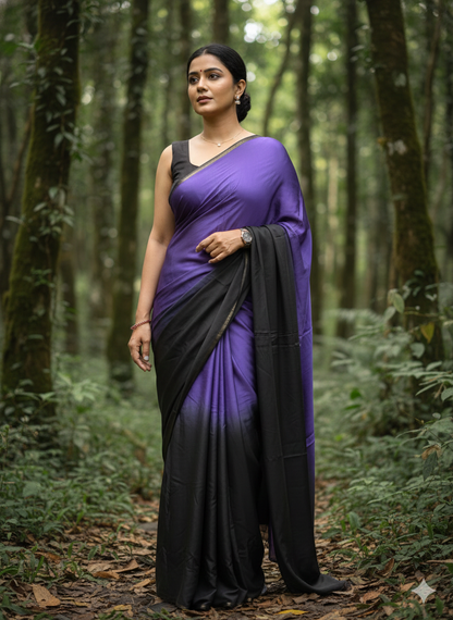 Dual tone modal silk saree with lagdi