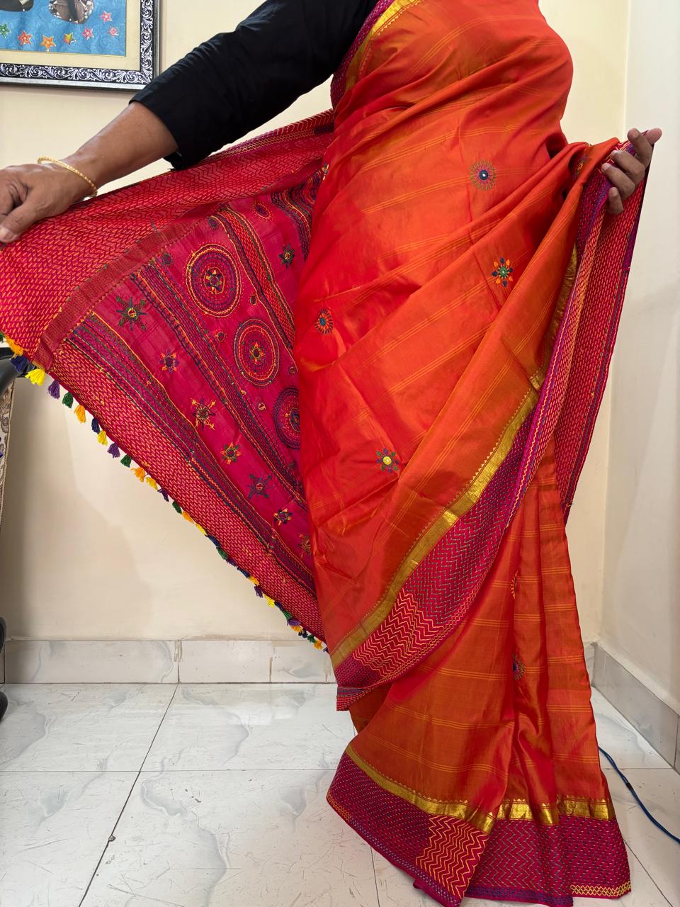 Lambani pure mulberry silk saree