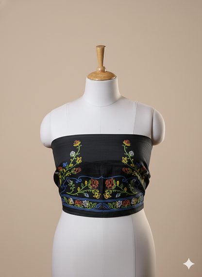 Rogan art Mashru blouse piece deep blue