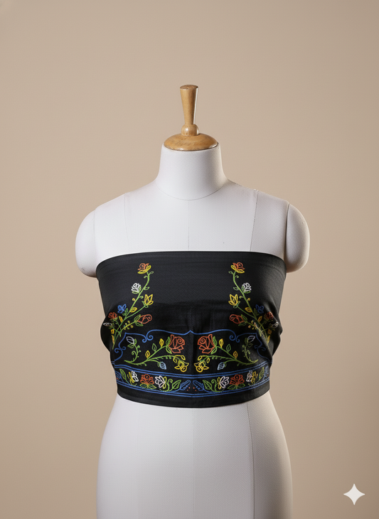 Rogan art Mashru blouse piece deep blue