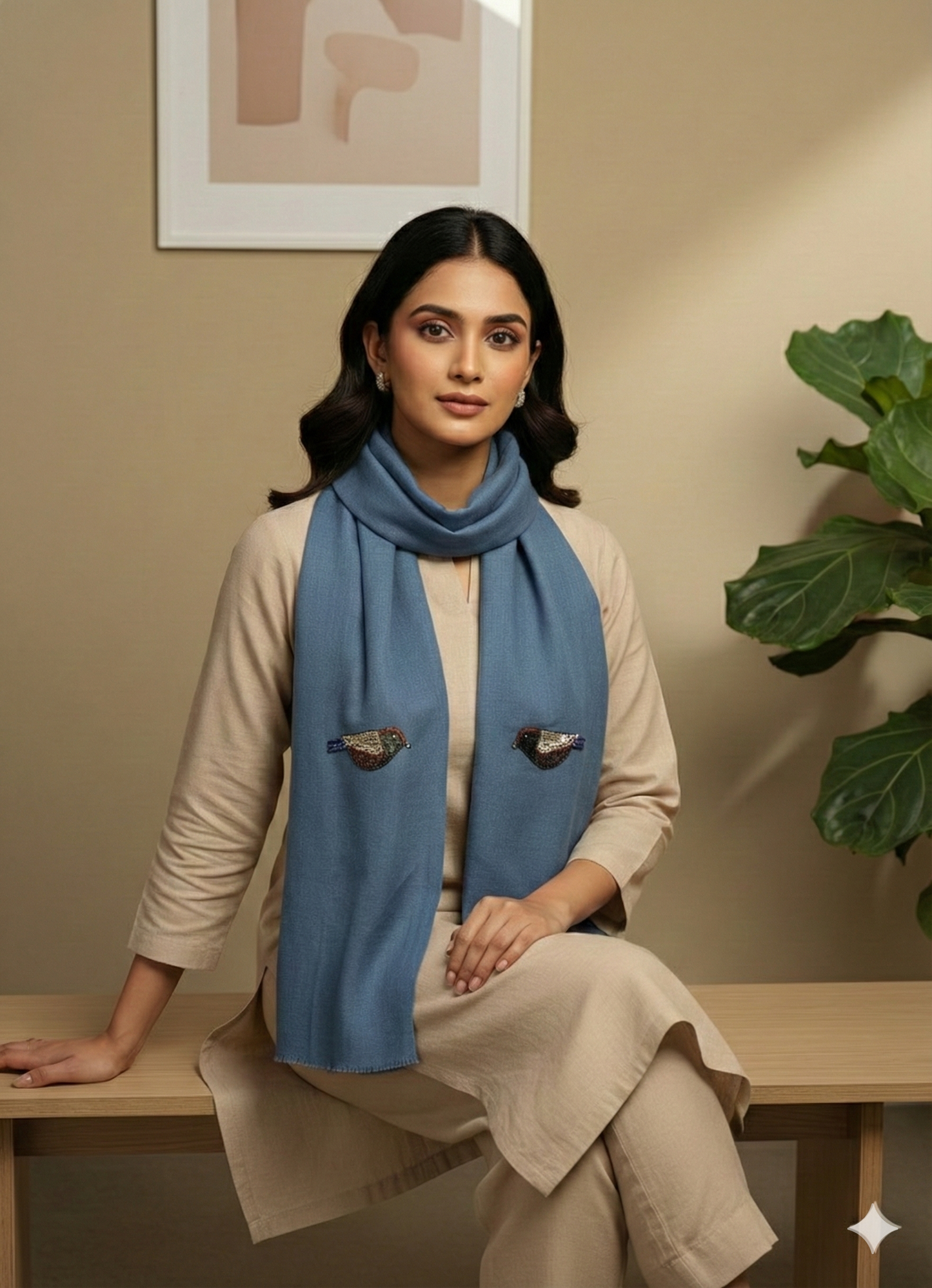 Kashmiri semi pashmina  stoles