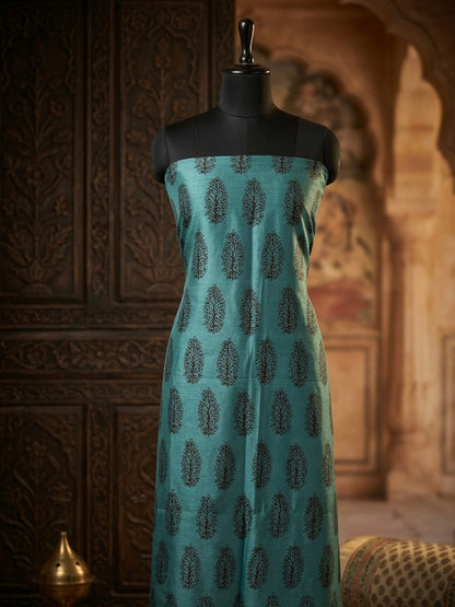 3pc Maheshwari Silk Bagh handblock Dress Material