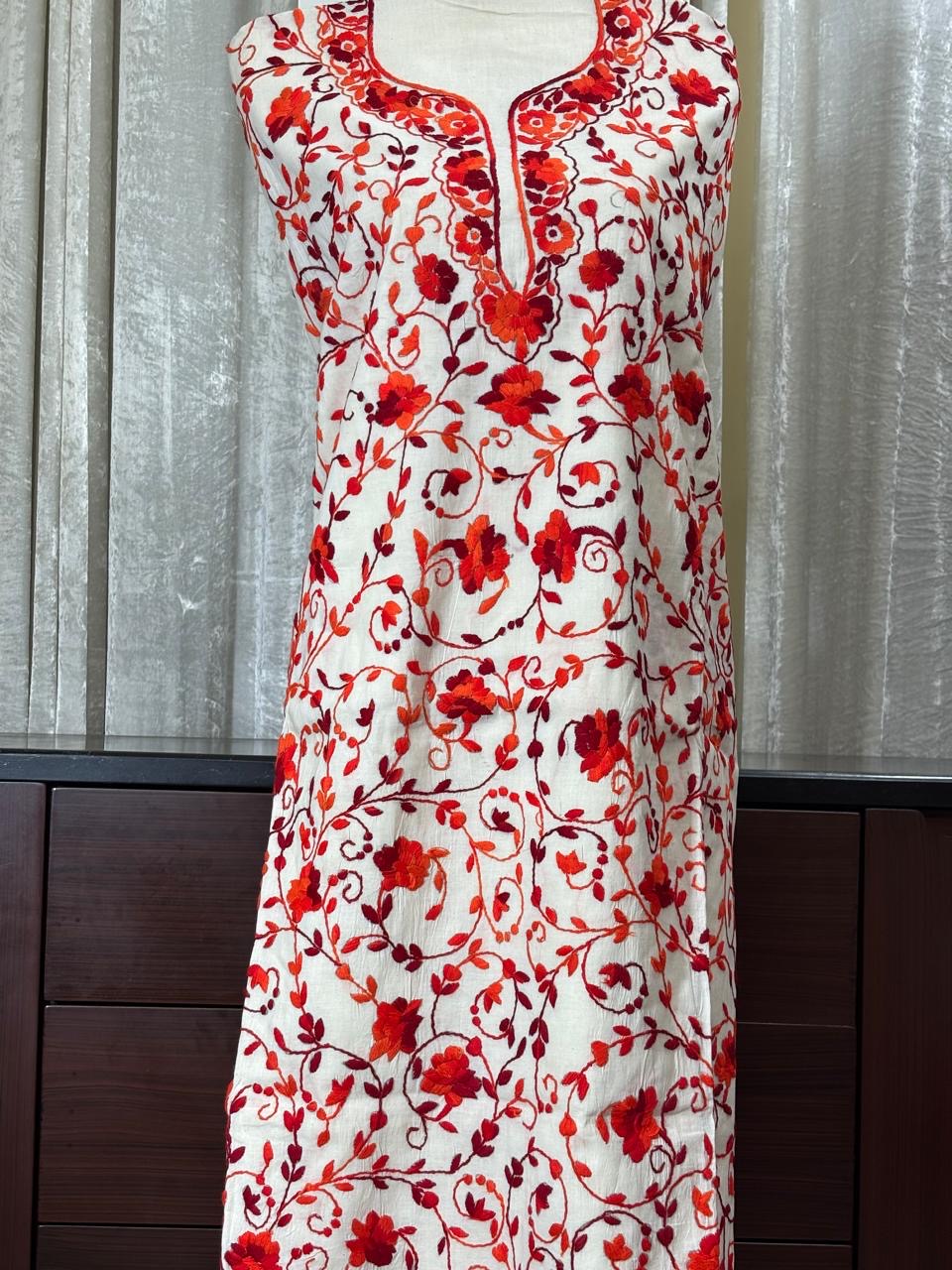 HAND EMBROIDERY COTTON 3PC UNSTITCHED DRESS MATERIAL 12