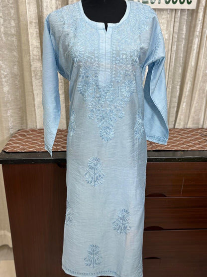 Chanderi Chikankari Kurti with inner