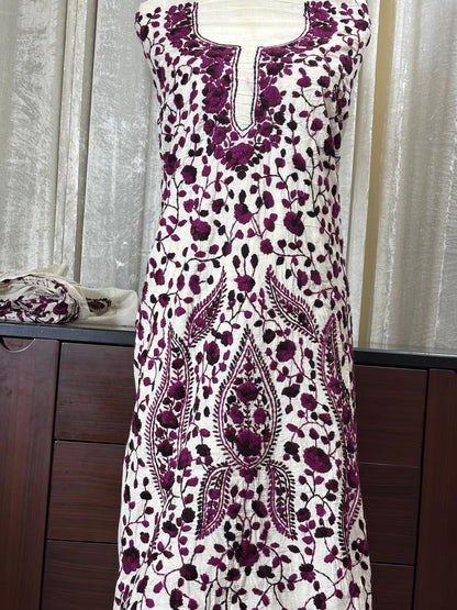 HAND EMBROIDERY COTTON 3PC UNSTITCHED DRESS MATERIAL 12