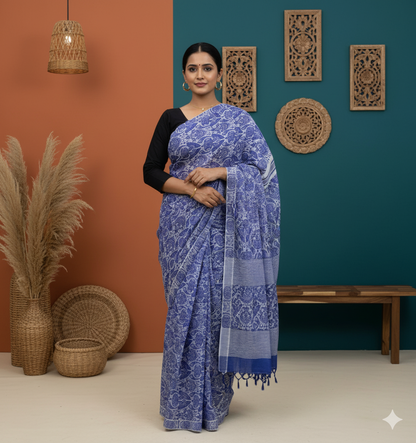 Handwoven handloom cotton Gamusa saree from Assam