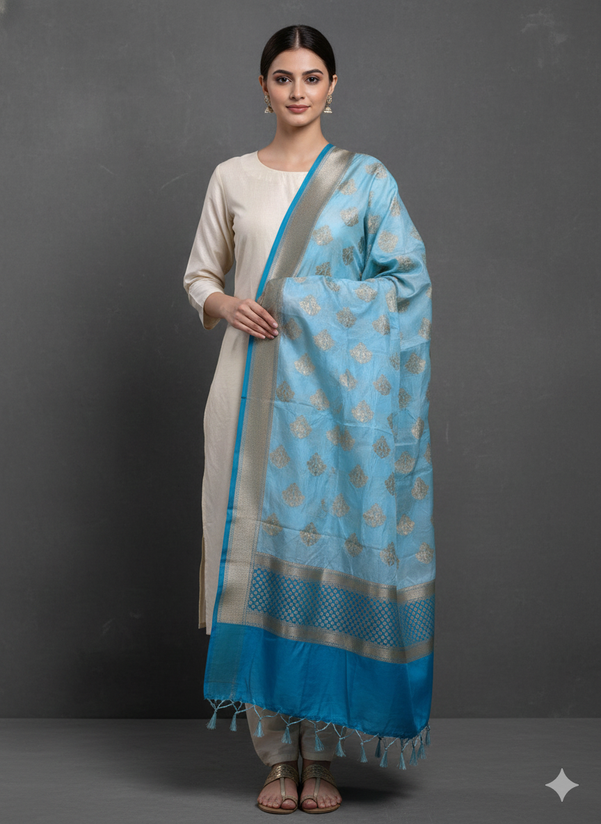 Cotton Silk Blend Banarsi Dupatta