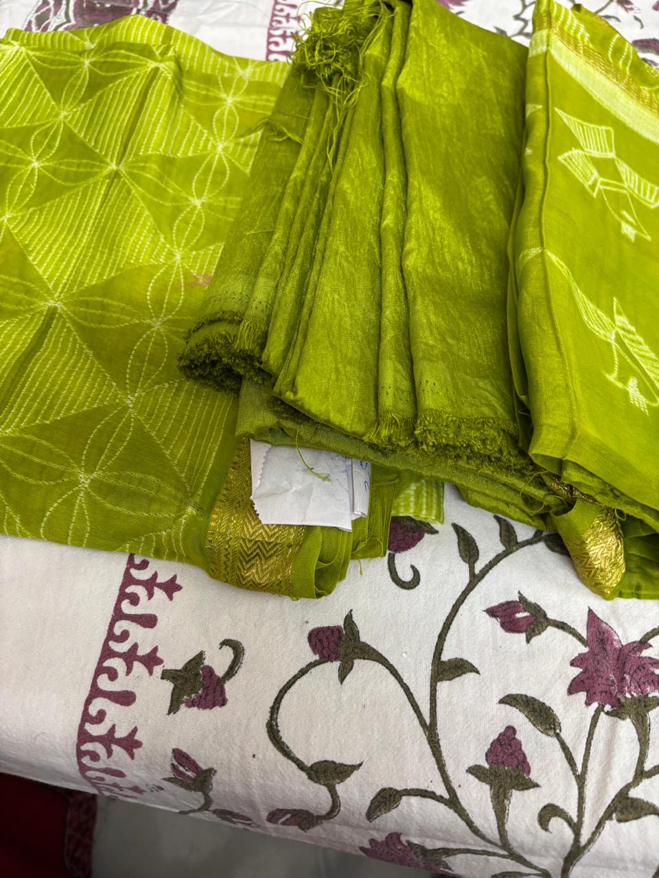 Green suit with fabric plain