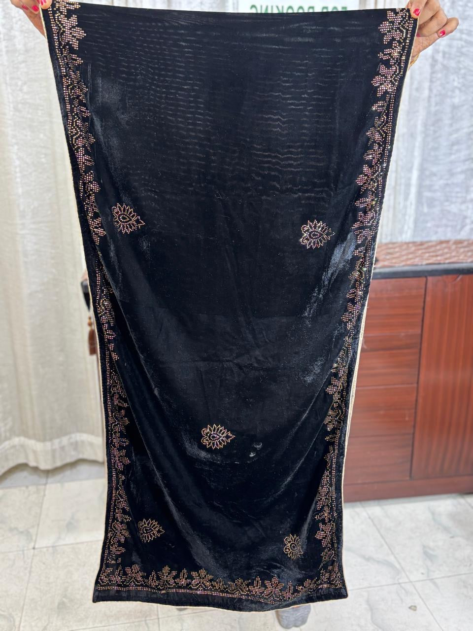 Velvet hand embroidered  Stole