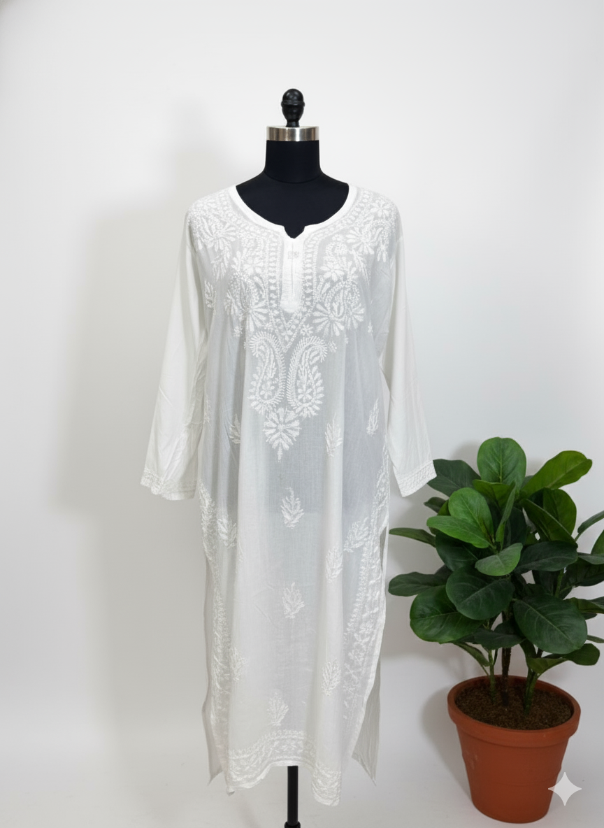 Chanderi Chikankari Kurti with inner