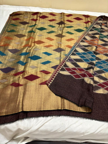 Woollen Shawl With Reversible Kaani Zari Ekat