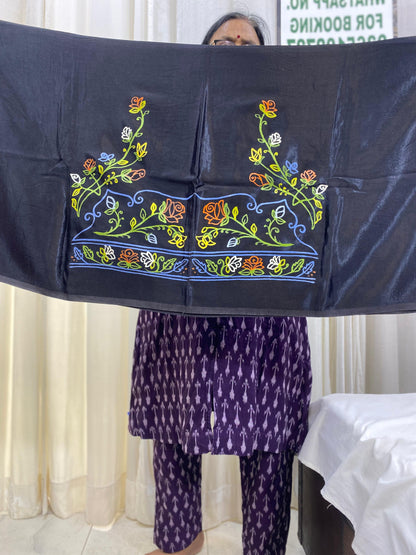 Rogan art Mashru blouse piece deep blue