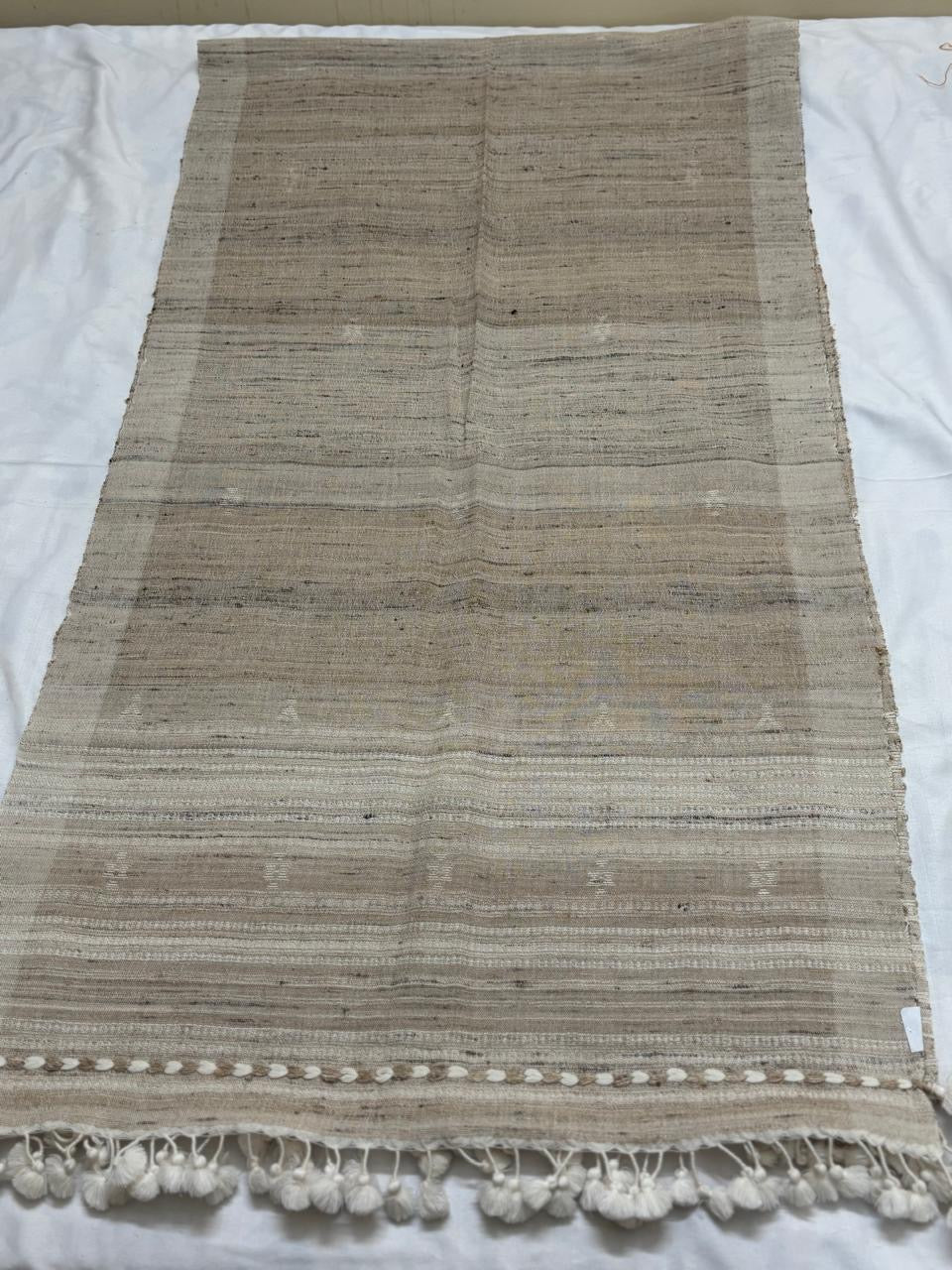 Handwoven woollen  pure tussar and wool kutch weaving stole