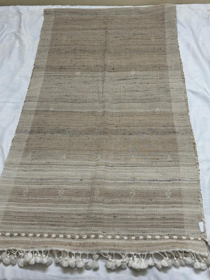 Handwoven woollen  pure tussar and wool kutch weaving stole