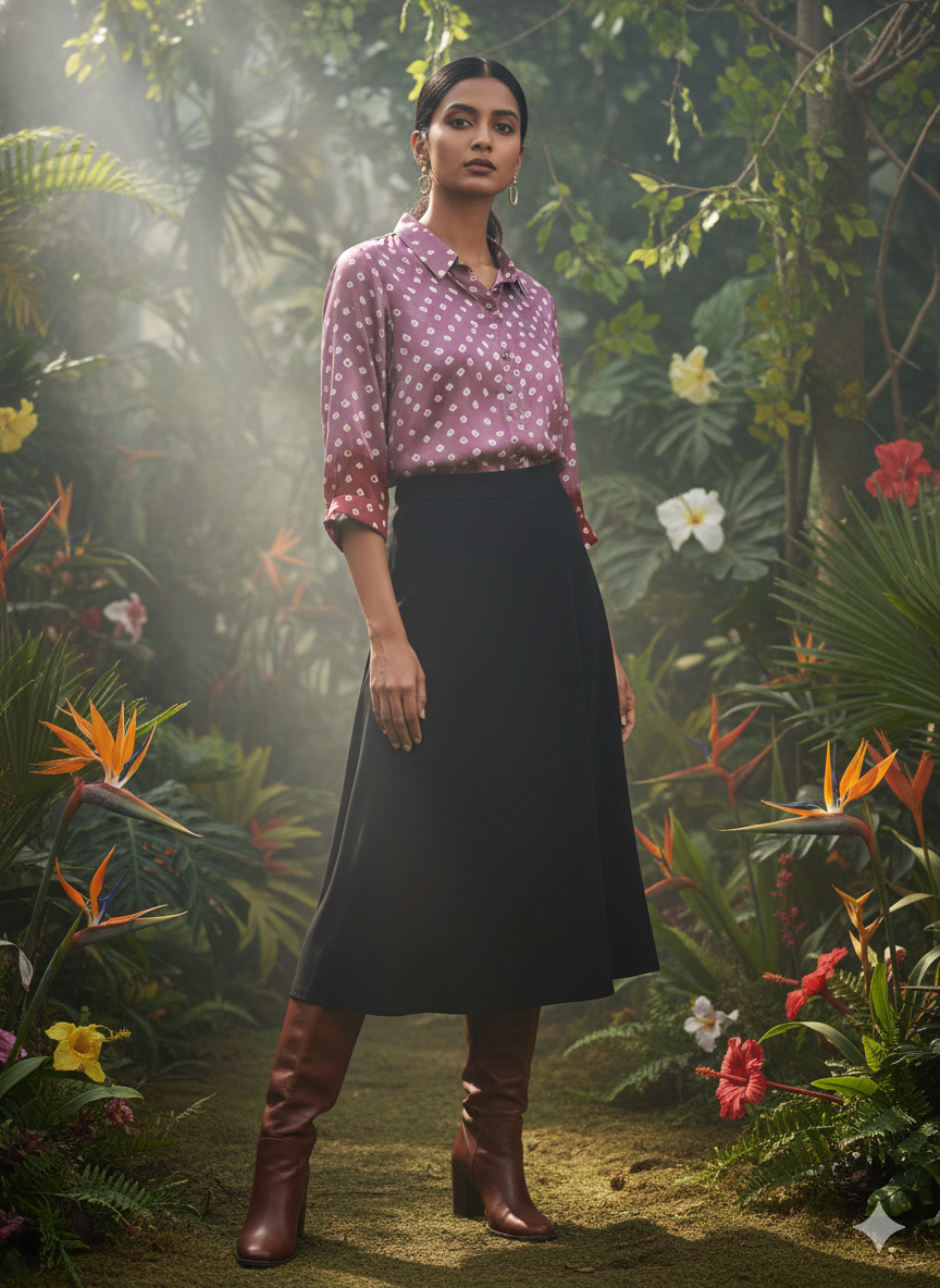 Kutchi Hand done Bandhani  Modal Shirt