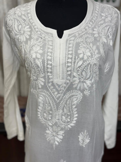 Chanderi Chikankari Kurti with inner