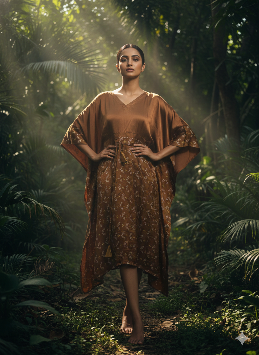 Modal Silk Kaftan Ajrakh