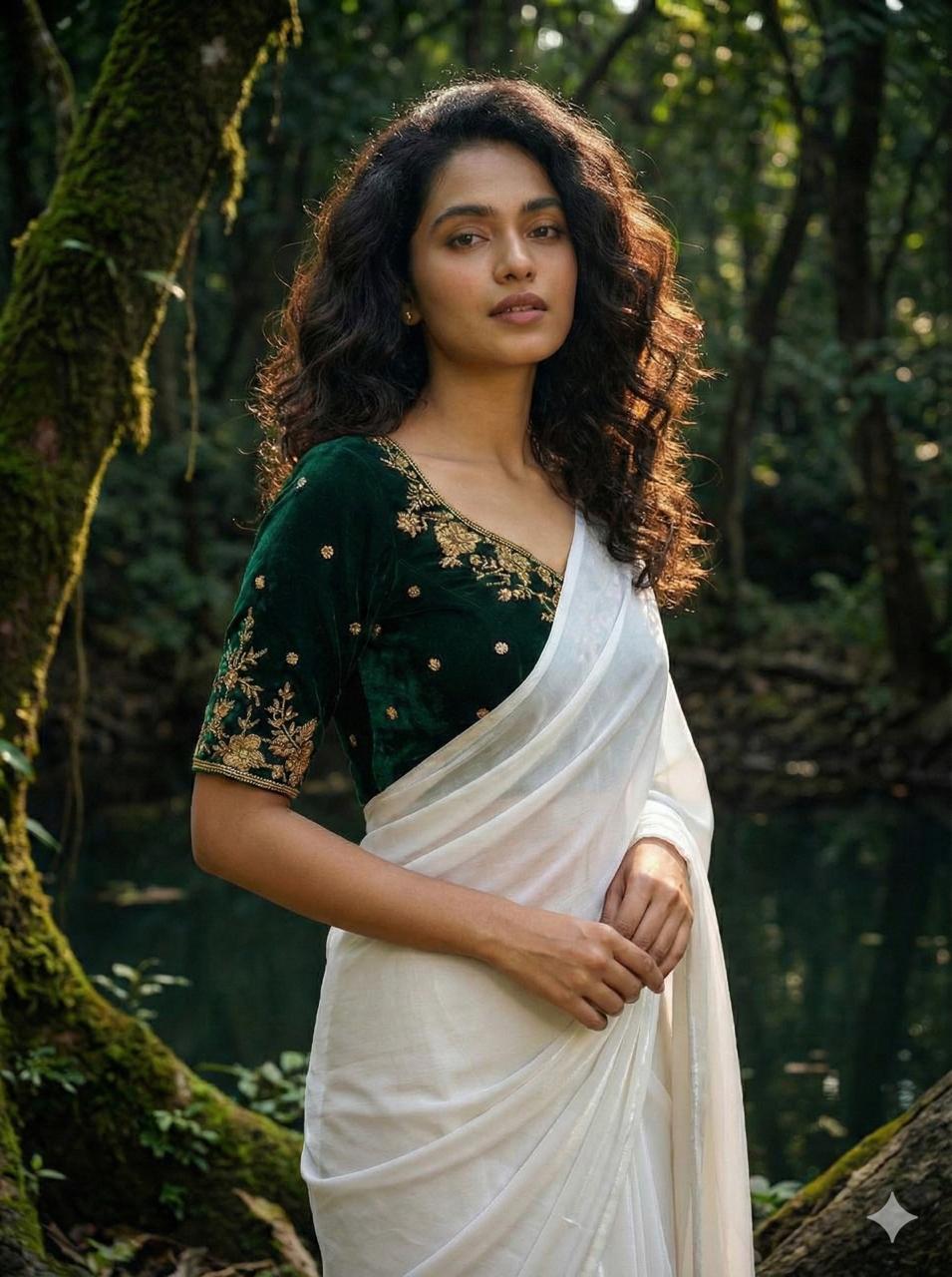 Silk Velvet hand embroidered zardosi blouse