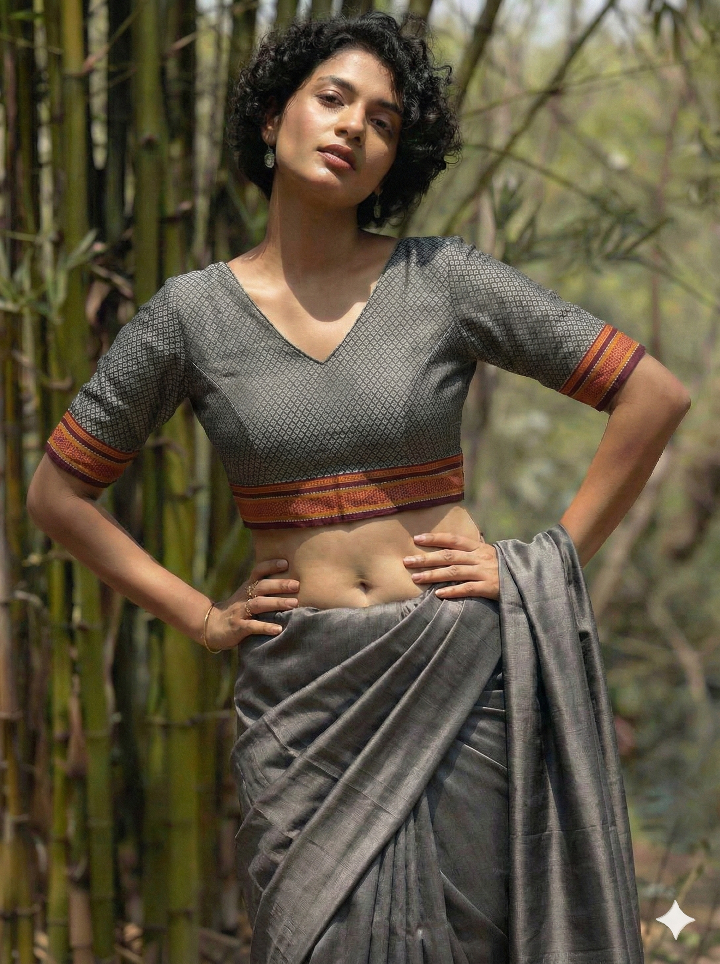 SEMI STITCHED  KHUN SILK COTTON BLOUSE PIECE ( can be stitched upto 50 size )