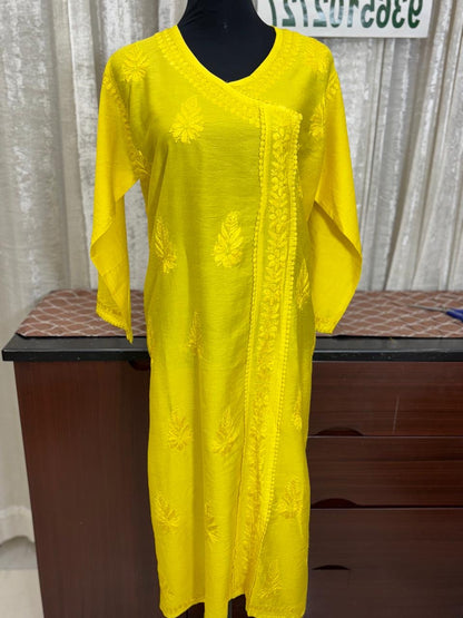 Chanderi Chikankari Kurti with inner