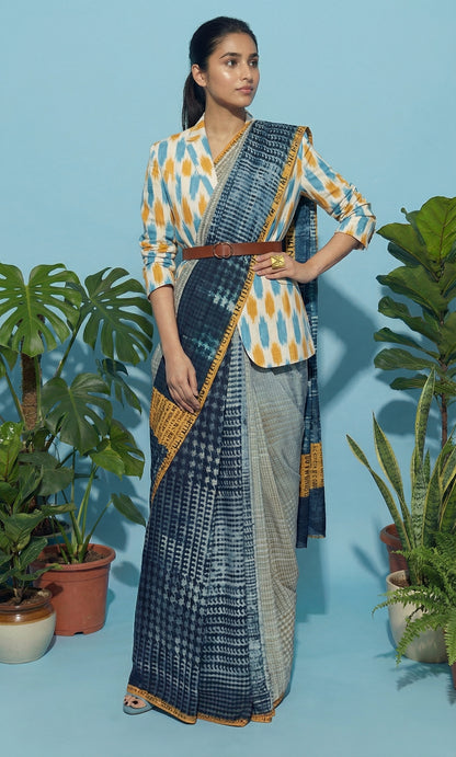 Single breasted ikkat blazer