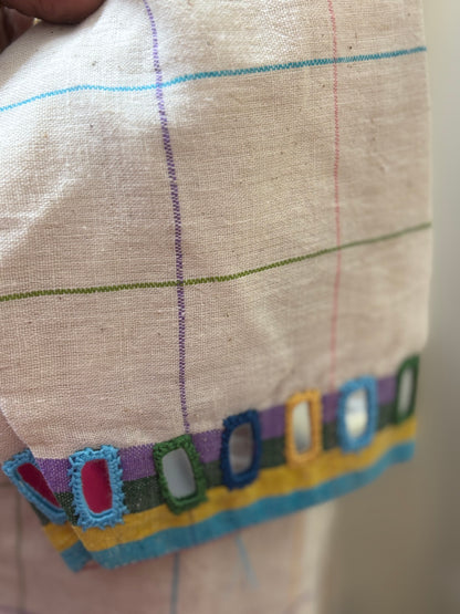 Off white KUTCH MIRROR WORK KALA COTTON BLOUSE