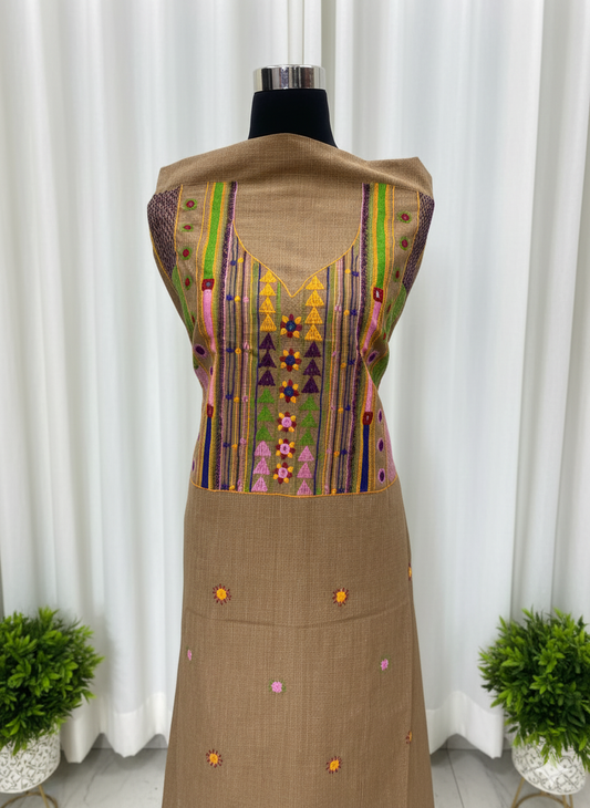 Elegant mangalgiri cotton Handcrafted lambani embroidered kurti fabric